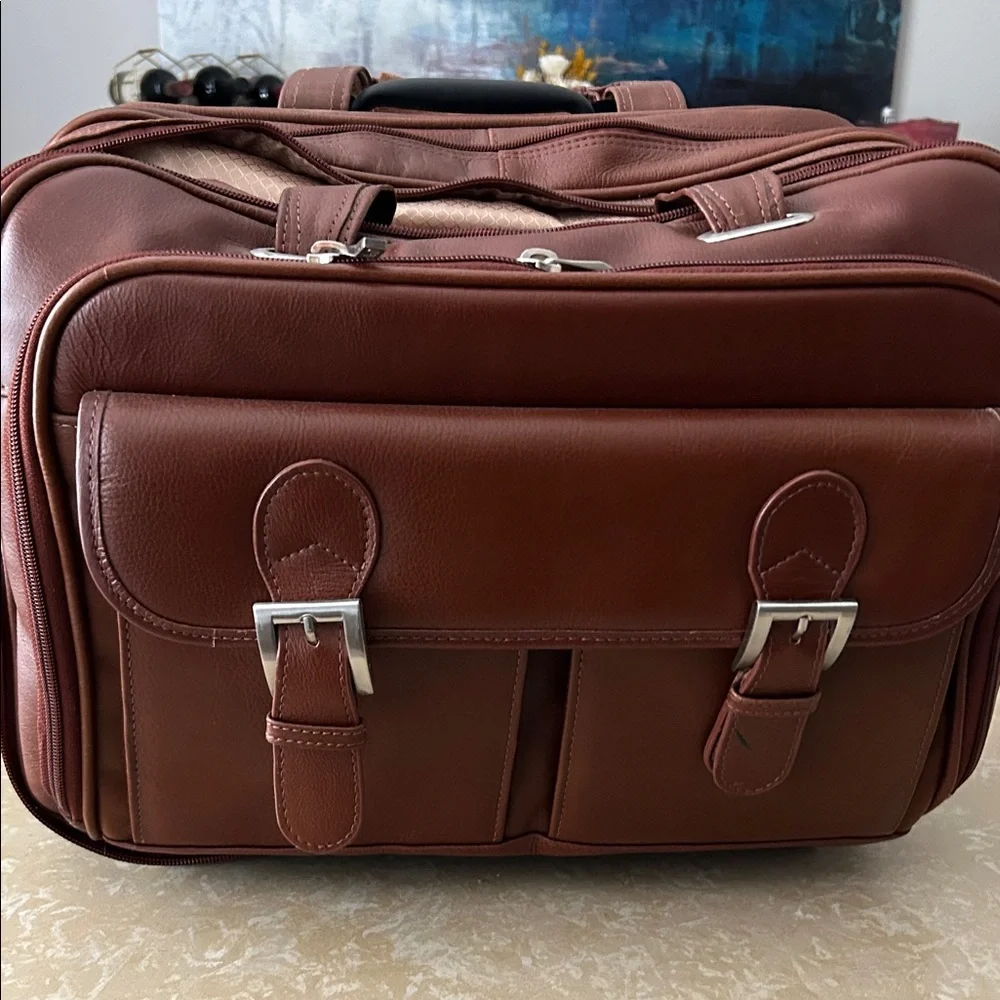 Sophisticated Tan Leather Briefcase for Men